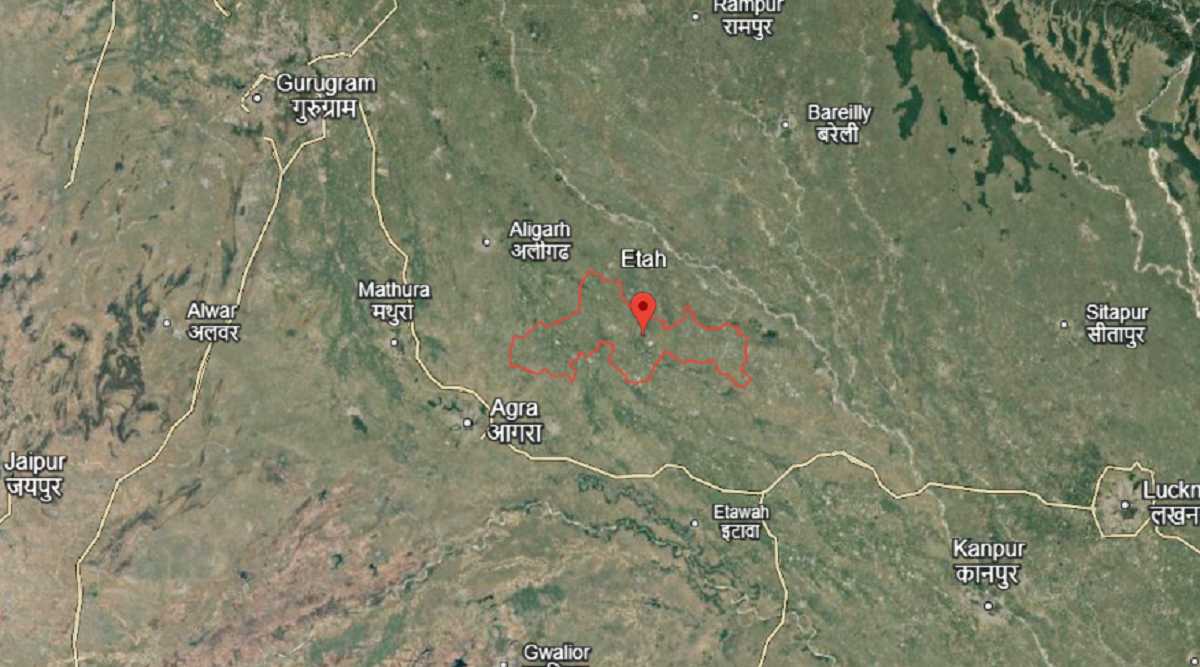Where is Etah district, Etah population 2025, Etah area in sq km